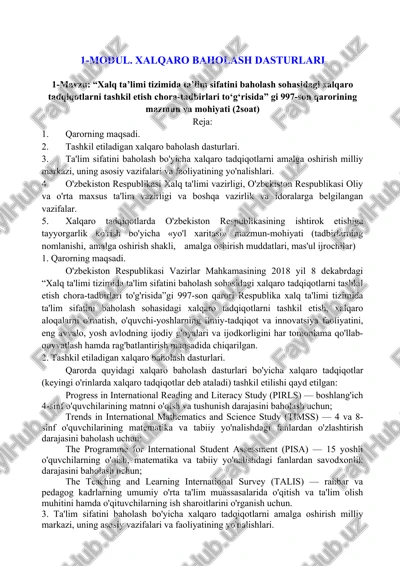xalqaro baholash dasturlari — DOCX