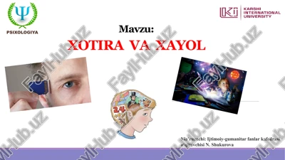 xotira va xayol — PPTX