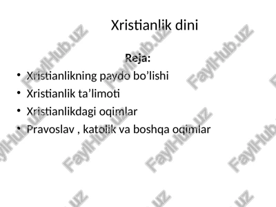 xristianlik dini — PPT