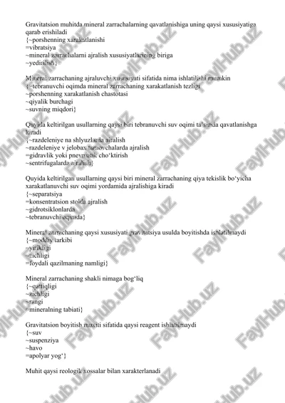 mineral zarrachalarning qavatlanishi — DOCX