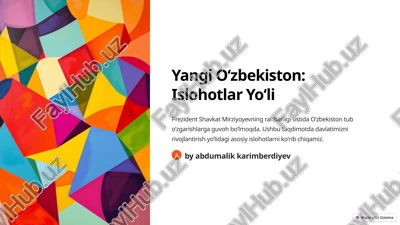 yangi oʻzbekiston: islohotlar yoʻli — PPTX