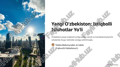 yangi o'zbekiston: istiqbolli islohotlar yo'li — PPTX