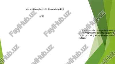 yerpoʻstining tuzilishi, kimyoviy tarkibi — PPTX
