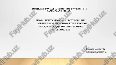 estoniya soliq tizimi — PPTX