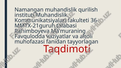 muhandislik kommunikatsiyalari — PPTX