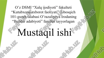 o’tmishdanertaklar — PPTX