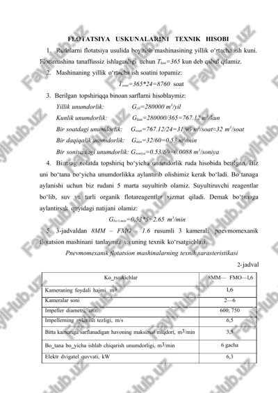 pnevmomexanik flotatsion mashina — DOCX