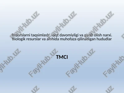 resurslarning taksomiyasi — PPTX
