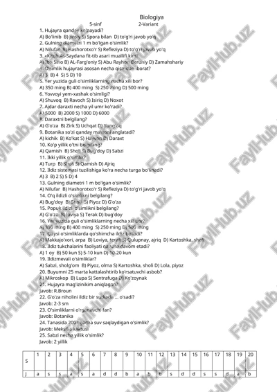 biologiya 5-sinf 2-variant — DOC