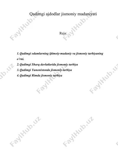 qadimgi ajdodlar jismoniy madaniyati — DOCX
