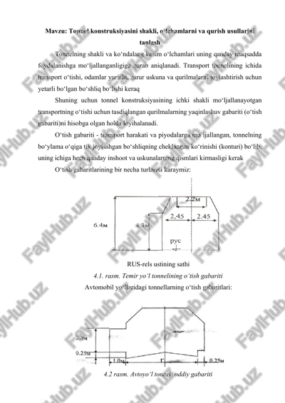 tonnel konstruksiyasi — DOCX