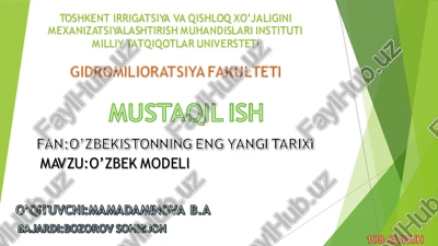 o'zbek modeli — PPTX