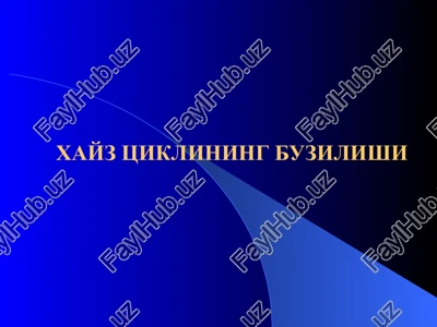 xayz tsiklining buzilishi — PPT