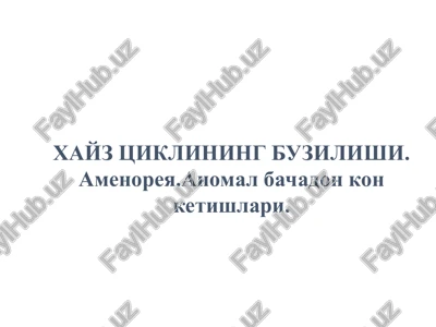 xayz tsiklining buzilishi — PPT