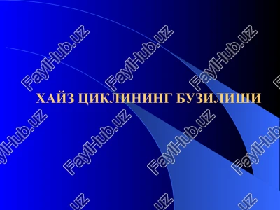 xayz tsiklining buzilishi — PPT