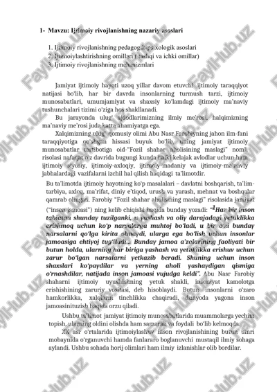 ijtimoiy rivojlanishning nazariy asoslari — DOCX
