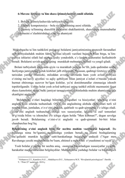 ijtimoiy ta'limning shaxslilik sifatlarini shakllantirish va shaxs ijtimoiylashish omili — DOCX