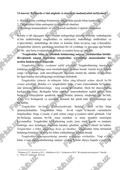 bolalarda o’zini anglash va muomala madaniyatini tarbiyalash — DOCX