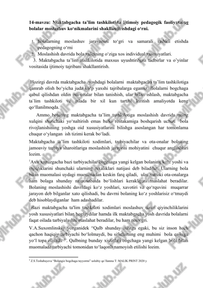 maktabgacha ta’lim tashkilotida ijtimoiy pedagogik faoliyat — DOCX