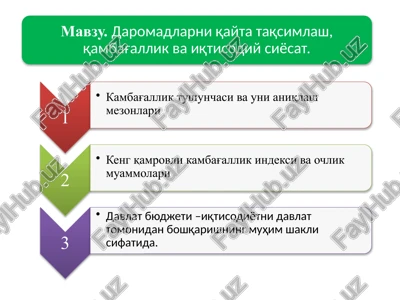 aholining turmush daraҷasi — PPTX