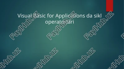 visual basic for applications dasikloperatorlari — PPTX