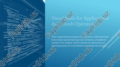visual basic for applications da tanlash operatorlari — PPTX