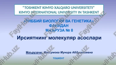 tibbiy biologiya vagenetika — PPT
