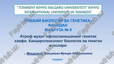 tibbiy biologiya vagenetika — PPT