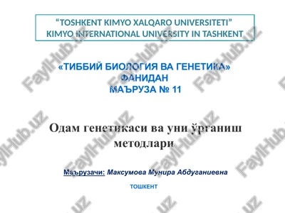 tibbiy biologiyavagenetika — PPTX