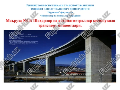 shaharlar va avtomagistrallar kesishuvida transport inshootlari — PPT