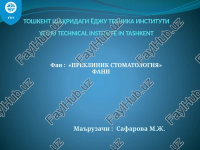 fan:«preklinik stomatologiya» — PPTX