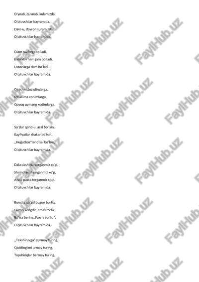 1 oktyabr o`qituvchilar bayramiga sher — DOCX