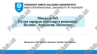 pulpazararli omillarga reaktsiyasi (pulpit) — PPTX