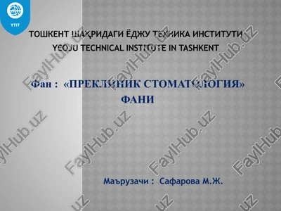 "preklinik stomatologiya" — PPTX