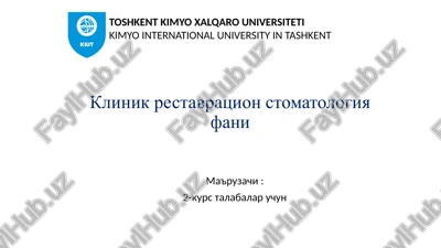 ma'ruza-8 tishqattiqto'qimalarining nasliy kasalliklari — PPTX