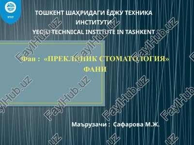 preklinik stomatologiya — PPTX