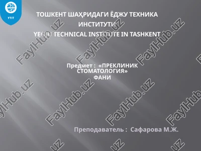 preklinik stomatologiya — PPTX