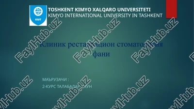 klinik restavratsion stomatologiya — PPTX