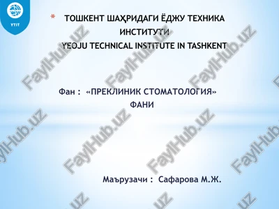 ogiz bo'shliqi tuzilishi — PPTX