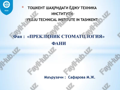 preklinik stomatologiya — PPTX