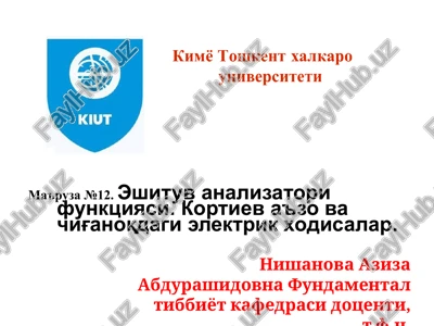 eshituv analizatori funktsiyasi — PPTX