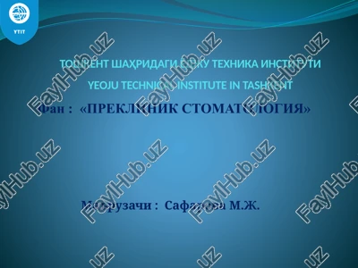 "fan: «preklinik stomatologiya»" — PPTX