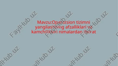 operatsion tizimni yangilash — PPTX
