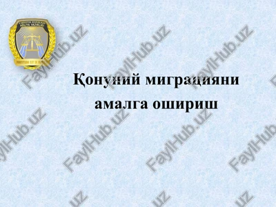 tashqi mehnat migratsiyasi agentligi — PPTX