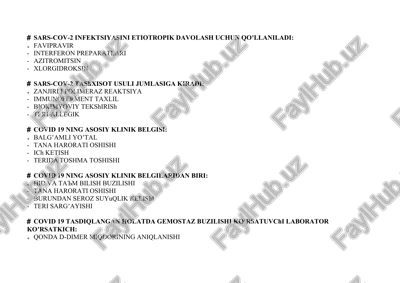 yuqumli kasalliklar fanidan test savollari — DOCX