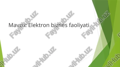 elektron biznes faoliyati — PPTX