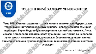tema №8.yuzningoldingsoxasiklinikanatomiyasi — PPTX