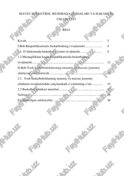 basketbol musobaqa qoidalari va hakamlik uslubiyati — PDF