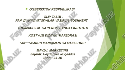 fashion manajment va marketing — PPTX