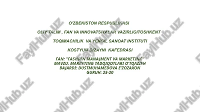 fashion manajment va marketing — PPTX